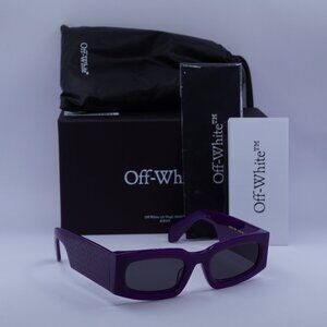Off-White OERI141 CARY 3707 Rectangle Sunglasses – Purple/Grey